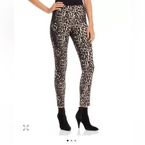 Alice + Olivia Pants Women’s Size 2 Connley Leopard Jacquard Print Cropped Zip